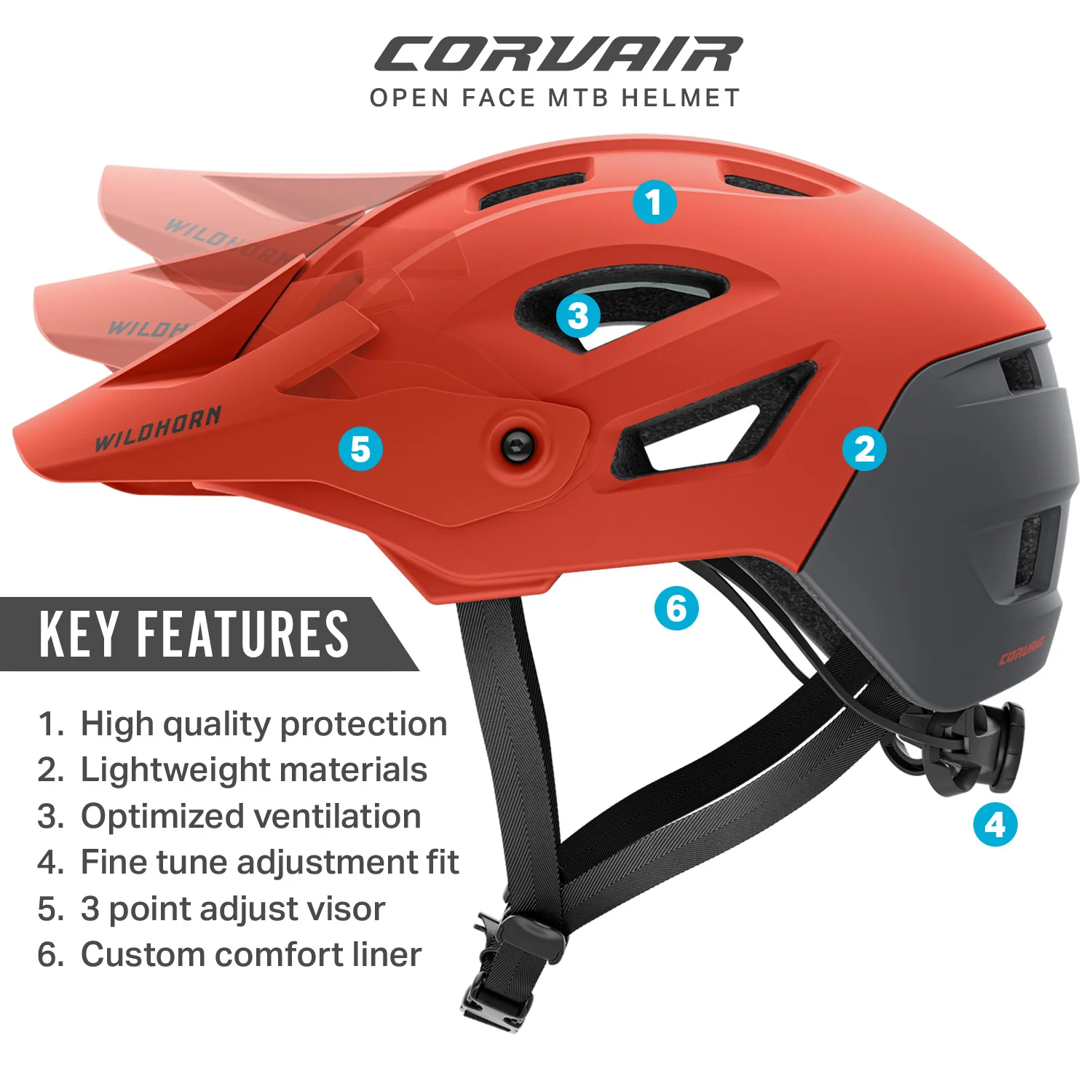 Corvair Mountain Bike Helmet - Image 73